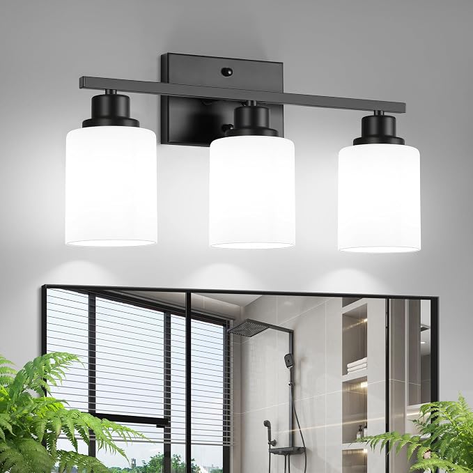 Ascher Bathroom Light Fixtures, 3-Light Vanity Light Over Mirror, Wall Lamp by Ascher