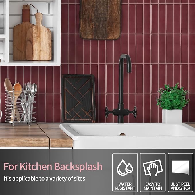 Peel and Stick Backsplash 3D Wall Tiles, Self-Adhesive, Oil Proof, Waterproof - Image 2