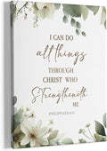 HIWX Christian Botanical Floral Wall Decor, Philippians 4:13 Bible Verse by HIWX