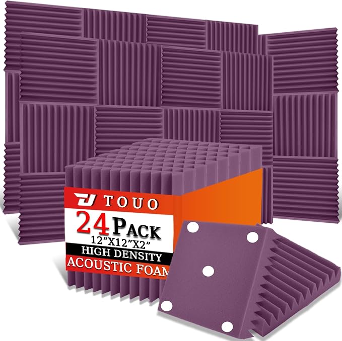 24 Pack Acoustic Panels – Sound Proof Foam Panels by TOUO