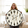 EMAX HOME Farmhouse White 30 Inch Wooden Large Wall Clock, Silent Non-Ticking by EMAXHOME
