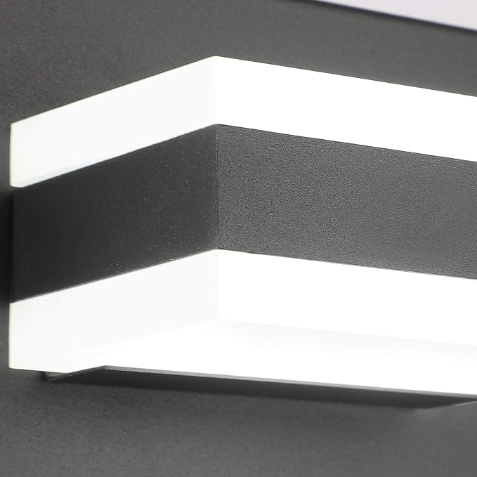 SOLFART Black Bathroom Vanity Lights Over Mirror Dimmable LED Modern Black - Image 9