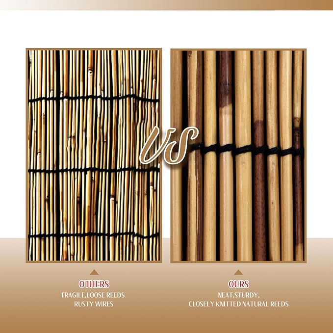 2 Pack Bamboo Reed Roll-Up Blind Shades - Image 6