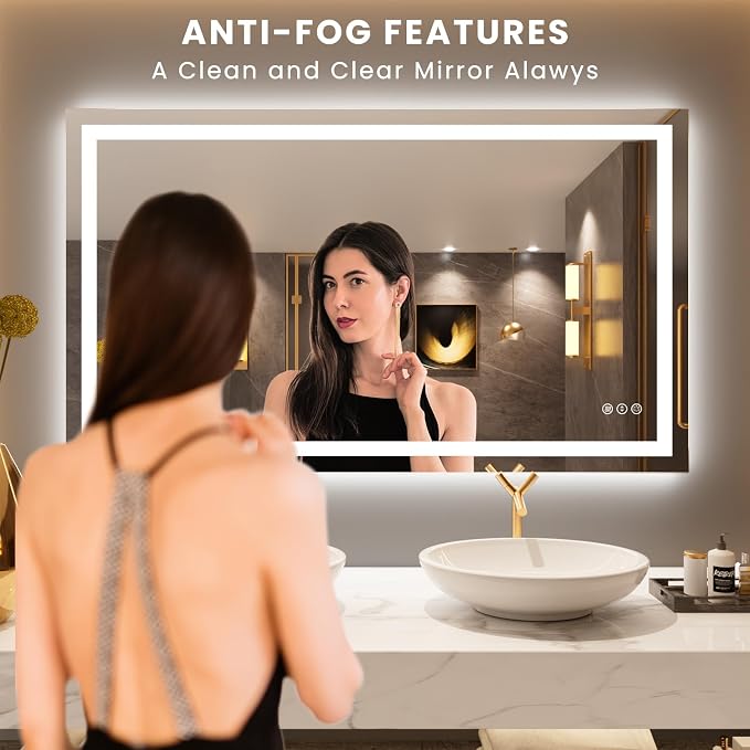 LOAAO 50"X30" LED Bathroom Mirror - Image 3