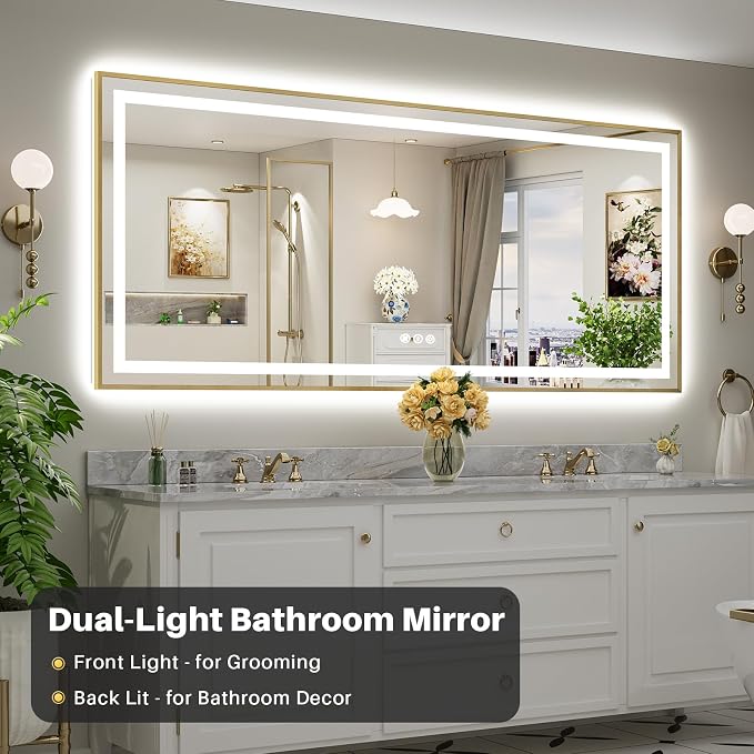 88x38 Inch LED Bathroom Mirror - Image 3