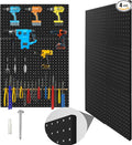 Peg Board, 6 Pack 12"x12" Black Metal Pegboard Panels Pegboards Wall Organizer by Hogurity