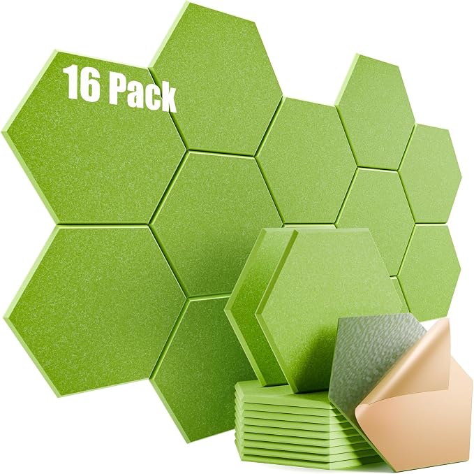 16 Pack Self-Adhesive Acoustic Panels 12" X 10" X 0.4" by Dailycooper