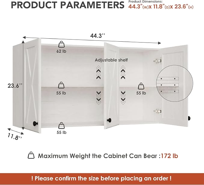 Furnaza Farmhouse Large Wall Cabinets - Image 4