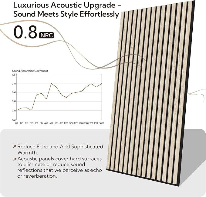 Olanglab Wood Slat Wall Panels 4 Pack, Acoustic Wall Panels, 47.24'' x 23.62" - Image 2