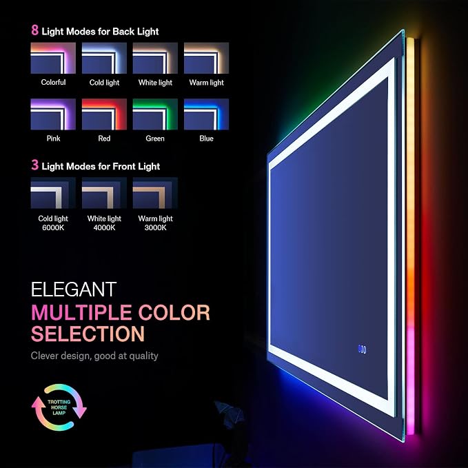 LOAAO 50"X30" LED Bathroom Mirror - Image 4