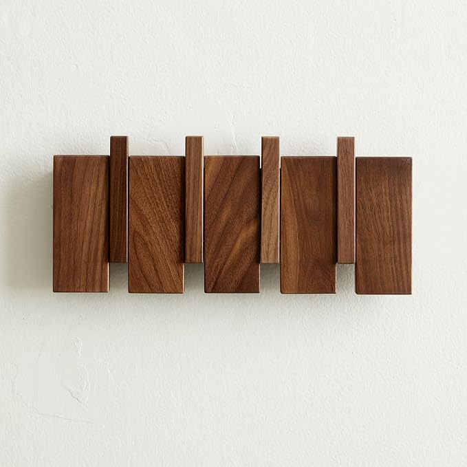 QUELLANCE Wooden Coat Hooks Wall Mounted, Coat Rack Hanger Wall Mount by WelcometoQuellance