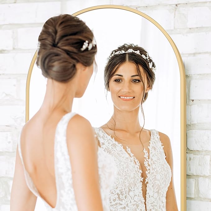 Sweetcrispy 64"x21" Arched Full Length Mirror, Leaning or Standing Full Body - Image 4