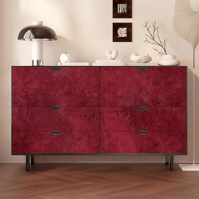 Wallercity Textured Red Velvet Wallpaper Self Adhesive Felt Drawer Liner - Image 5