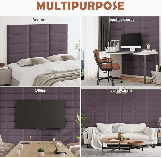 IFNOW Wall Mounted Upholstered Headboard King, 3D Peel and Stick Soundproof - Image 7