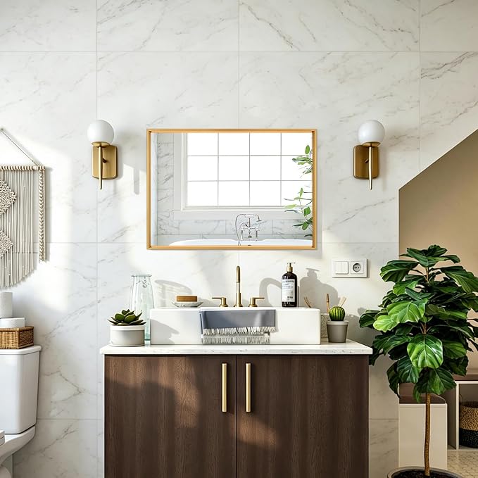 AAZZKANG Bathroom Mirror Rectangular Decorative Metal Mirrors - Image 4