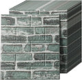 3D Wall Panels Peel and Stick in Green，20 PCS XPE Foam 3D Wallpaper, Faux Brick by Greymond