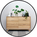 Oruii Black Circle Mirror, 20 inch Round Mirror Metal Frame, Living Room by OruiiMirror