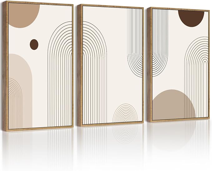 PHOPAGO Boho Wall Art Minimalist Bohemain Framed Wall Printing 11x14in Abstract by PHOPAGO