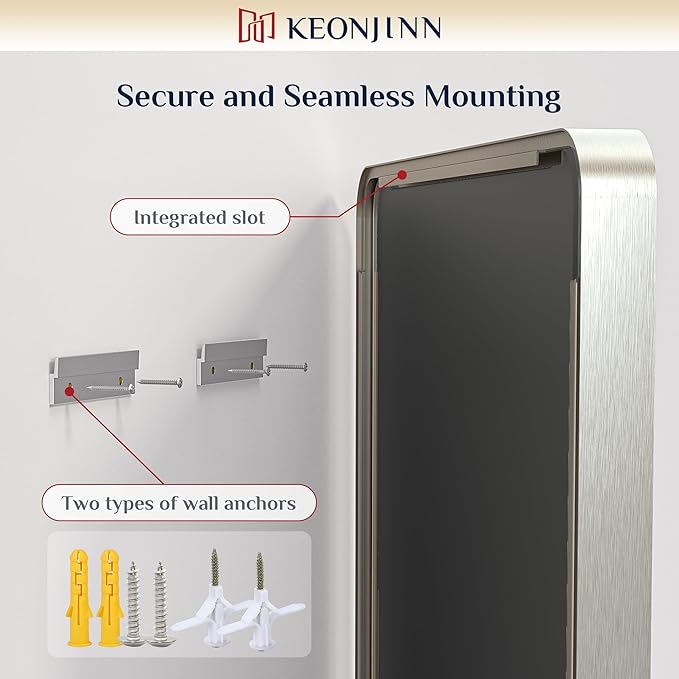 Keonjinn 24 x 30 Inch Brushed Nickel Bathroom Mirrors - Image 8