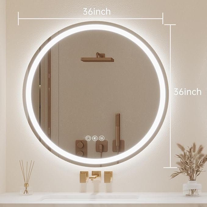 LOVESPEJO 36" Round LED Bathroom Mirror - Image 7