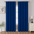 CUCRAF Royal Blue Blackout Curtains 45 inch Length 2 Panels Set, Rod Pocket by CUCRAF