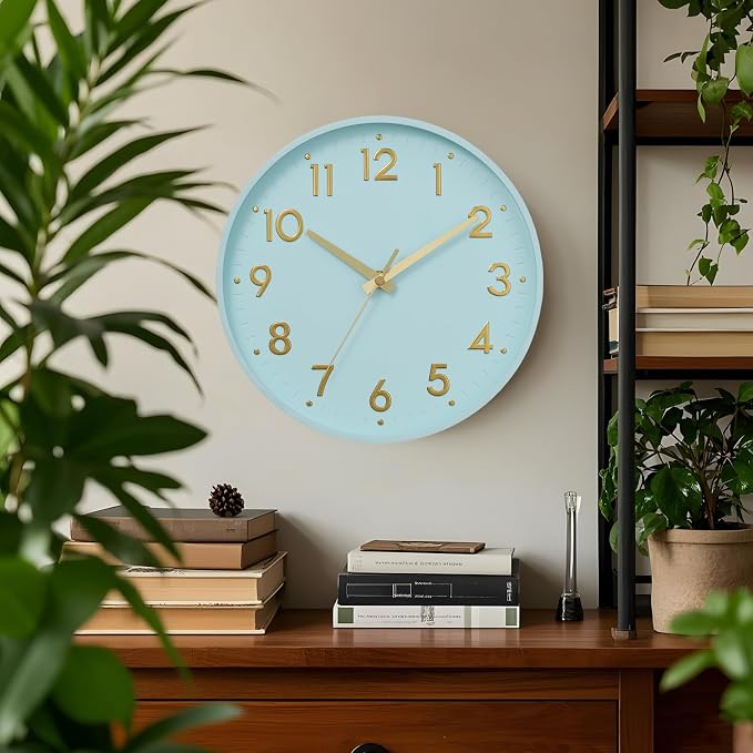 Mosewa Wall Clock 8 Inch, Wall Clocks Battery Operated Silent Non-Ticking - Image 2