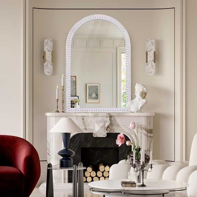 36x24 Inch Bathroom Mirror Arched Wooden Arched, Rustic Farmhouse Arch Wall - Image 3