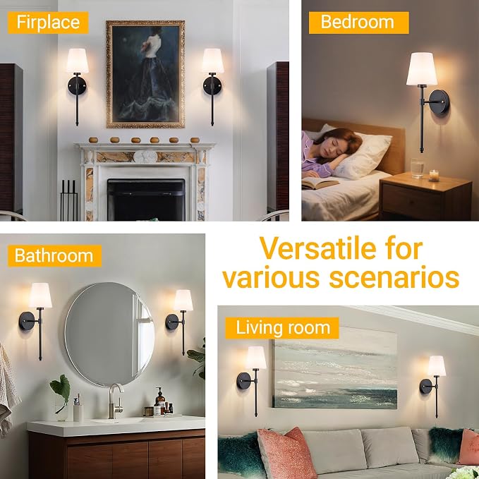 Battery Operated Wall Sconces Set Of 2, Wireless Battery Wall Light - Image 9