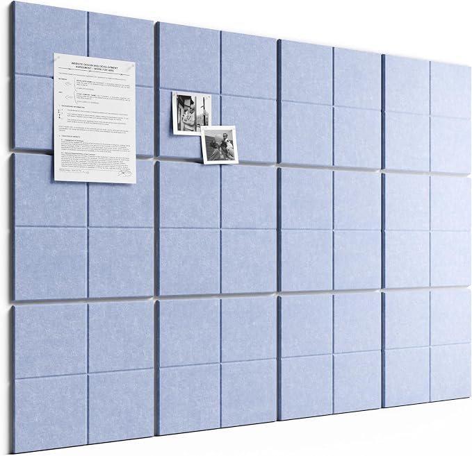 Bumusty Large Felt Bulletin Board, 30 Push Pins, 70 Adhesive Tabs, Soft by BUMUSTY