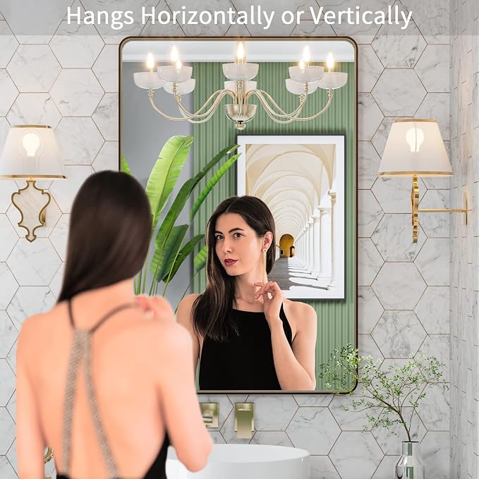 LOAAO 24”X36” Bronze Bathroom Mirrors - Image 2