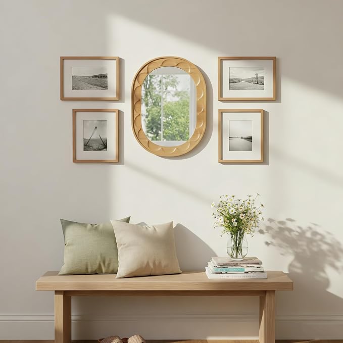 Entryway Small Mirrors for Wall, 16 x 12 Inch Bathroom Wood Mirror - Image 10