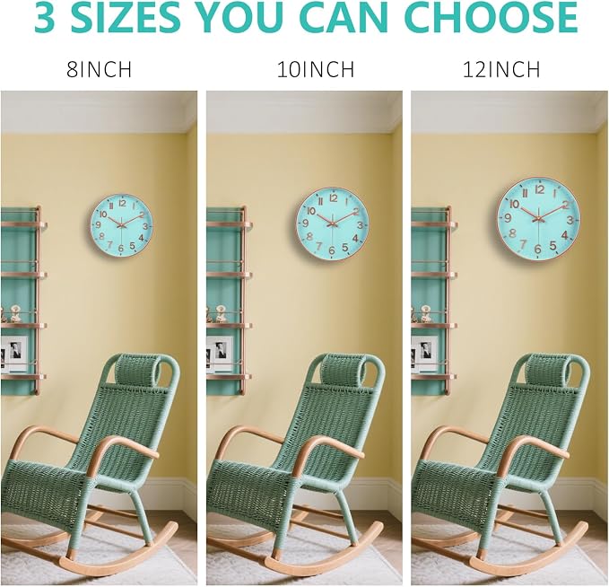 Modern Wall Clock, 10 Inch Digital Wall Clocks Battery Operated, Round Non - Image 8