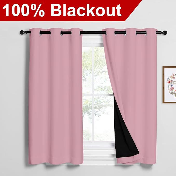 NICETOWN 100% Blackout Short Curtains - Image 2