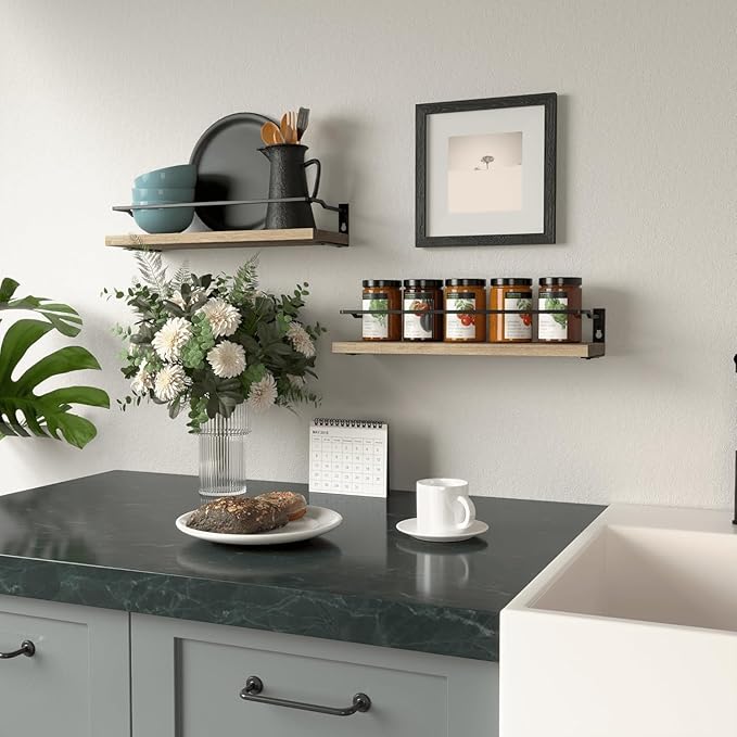 RICHER HOUSE Bathroom Shelves, Guard-Rail Floating Shelves - Image 5