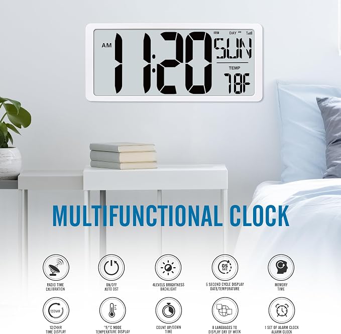 TXL 18.44" Large Amotic Digital Wall Clock - Image 3