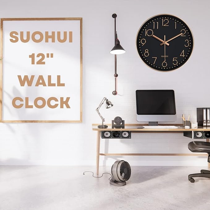 Silent Wall Clock 12 Inch Non-Ticking Wall Clocks Battery Operated - Image 7
