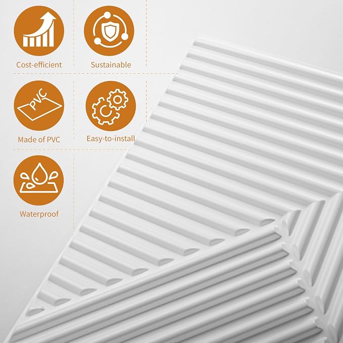 WOWSTAR 12-Pack 3D Wall Panels 19.7" x 19.7", Modern Wall Covering - Image 6