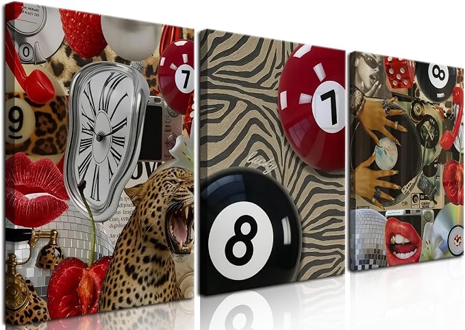 Trendy Leopard Cheetah Wall Art Set of 3 by YFvrPtYourFavoritePainting