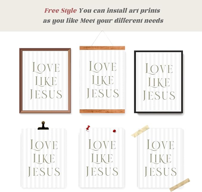 LARTSFRO Coquette Beige Bow Jesus Wall Art Decor Posters, Inspirational Bible - Image 4
