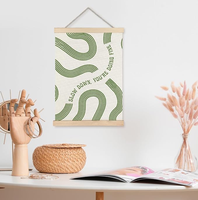 Yomisex Sage Green Wall Art Poster, Slow Down You're Doing Fine Inspirational - Image 3