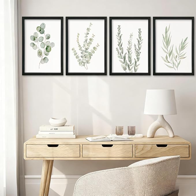 YWJKWLGS Botanical Watercolor Prints Sign Sage Green Eucalyptus Wall Decor - Image 7