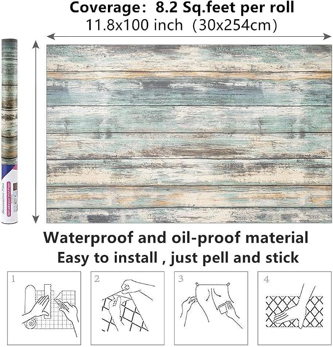 Arthome11x100'' Rustic Wood Contact Paper Peel and Stick Self-Adhesive Wallpaper - Image 7
