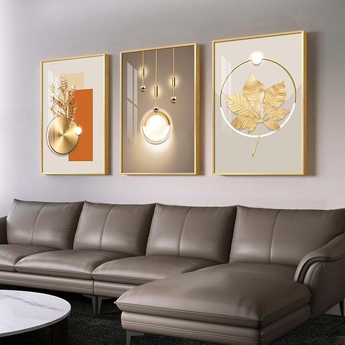 Framed Modern Luxury Gold Wall Art - Image 2