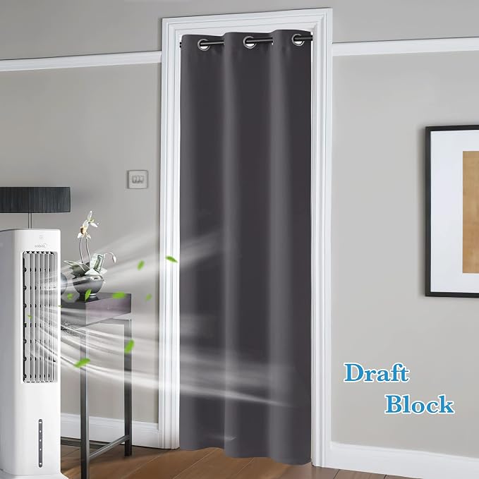 RYB HOME Blackout Curtains Thermal Insulating Privacy Temporary Door Curtains - Image 2