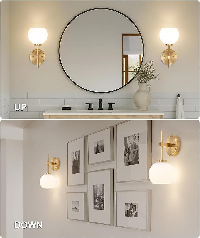 Gold Battery Operated Wall Sconce Set of 2, Wireless Rechargeable Sconces Wall - Image 7