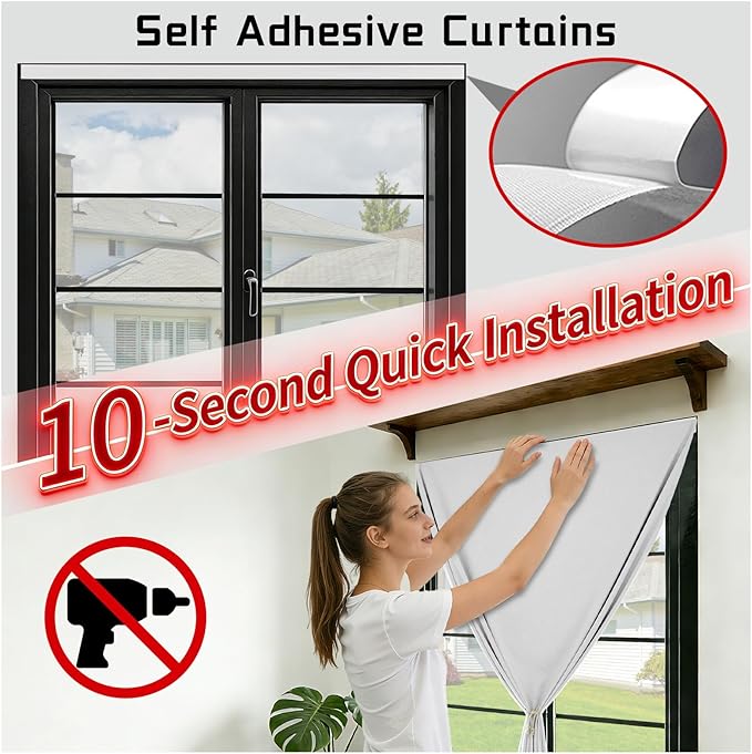 Self-Adhesive Complete 100% Blackout Curtain - Image 3