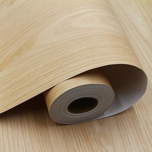 Wood Grain Peel and Stick Floor Tiles – 11.8” Width, Full Roll Length of 118" – by auxua