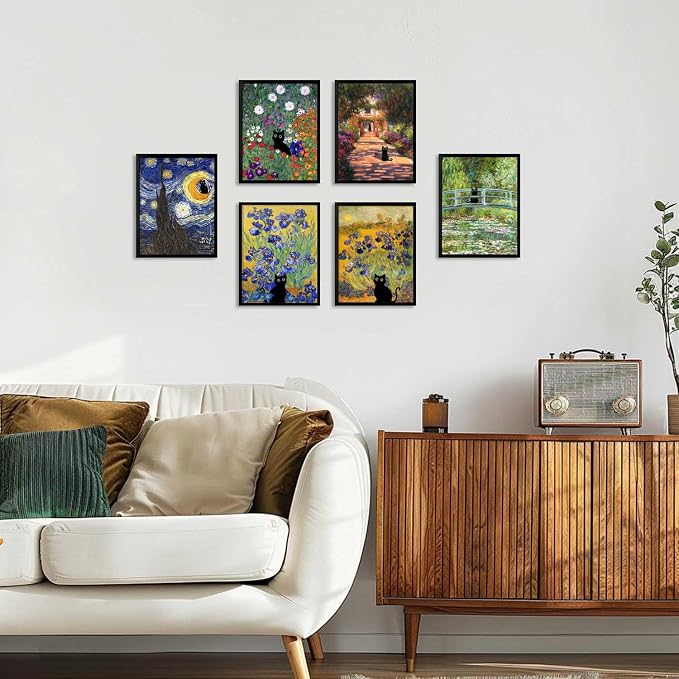 Hamduker Aesthetic Cat Poster Monet Prints Vintage Posters Canvas Wall Art - Image 6