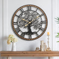 Micasso Farmhouse Large Wall Clock: 24Inch Rustic Tree of Life Metal by Micasso