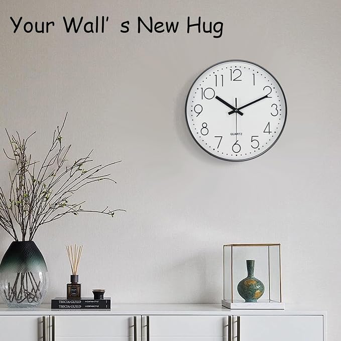 Wall Clock, Silent Wall Clocks Battery Operated 10 Inch Modern Non Ticking - Image 2